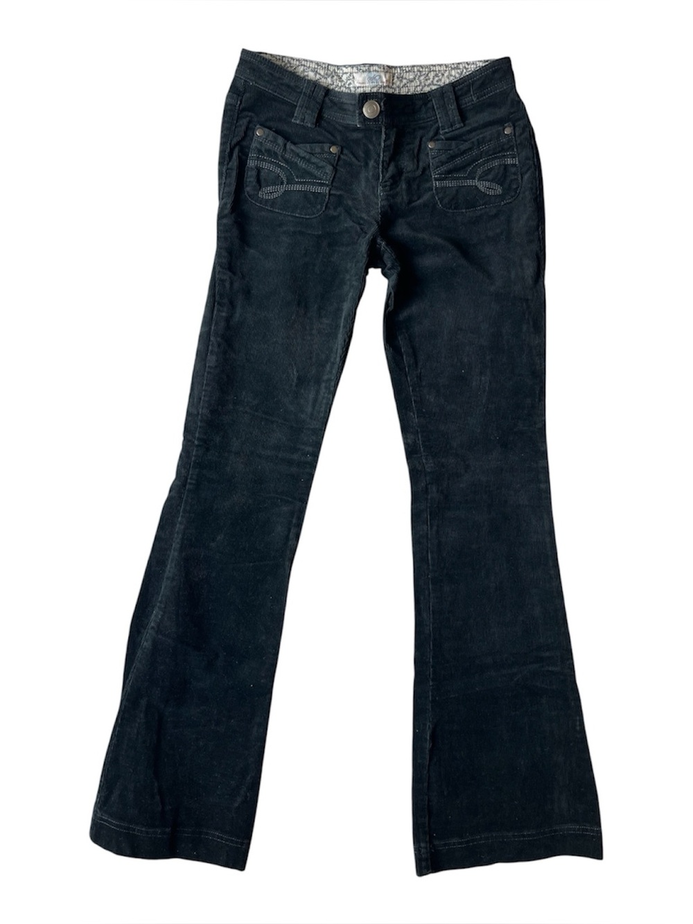 VINTAGE Y2K WEAR IT DECLARE IT BLACK CORDUROY LOW RISE BOOT CUT JEANS 3 WOMENS